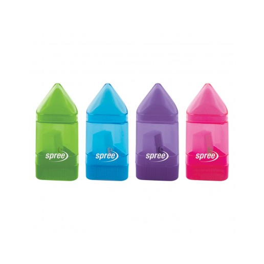 Sharpener & Eraser - 2 in 1 Sharpener & Eraser - (Spree)