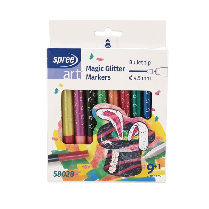 Markers - Magic Glitter Markers By 10 - (Spree)