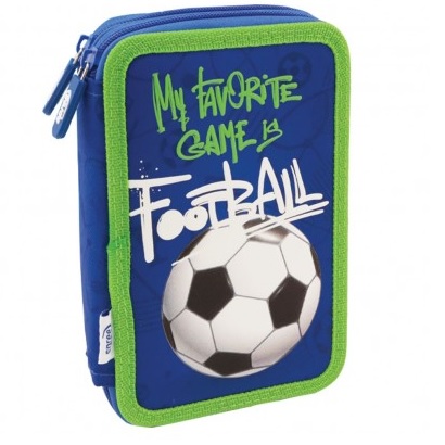 Pencil Cases - My Favourite Game is Football Filled Double Decker - (Spree)