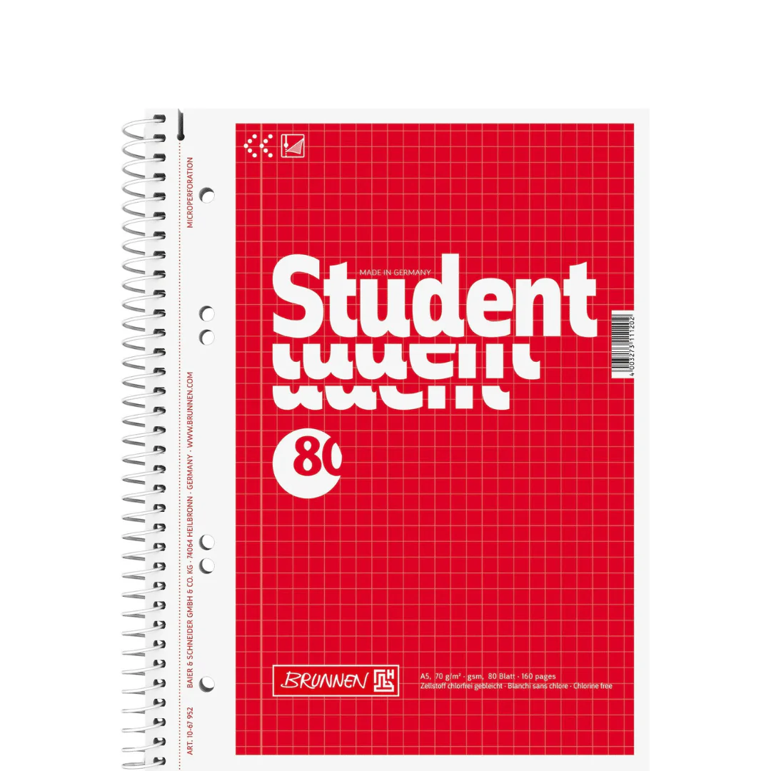 Notebook - A5 Squared Wirebound Notebook - (Brunnen)