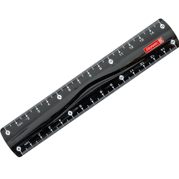 Rulers - Black Plastic Ruler - (Brunnen) - 15cm