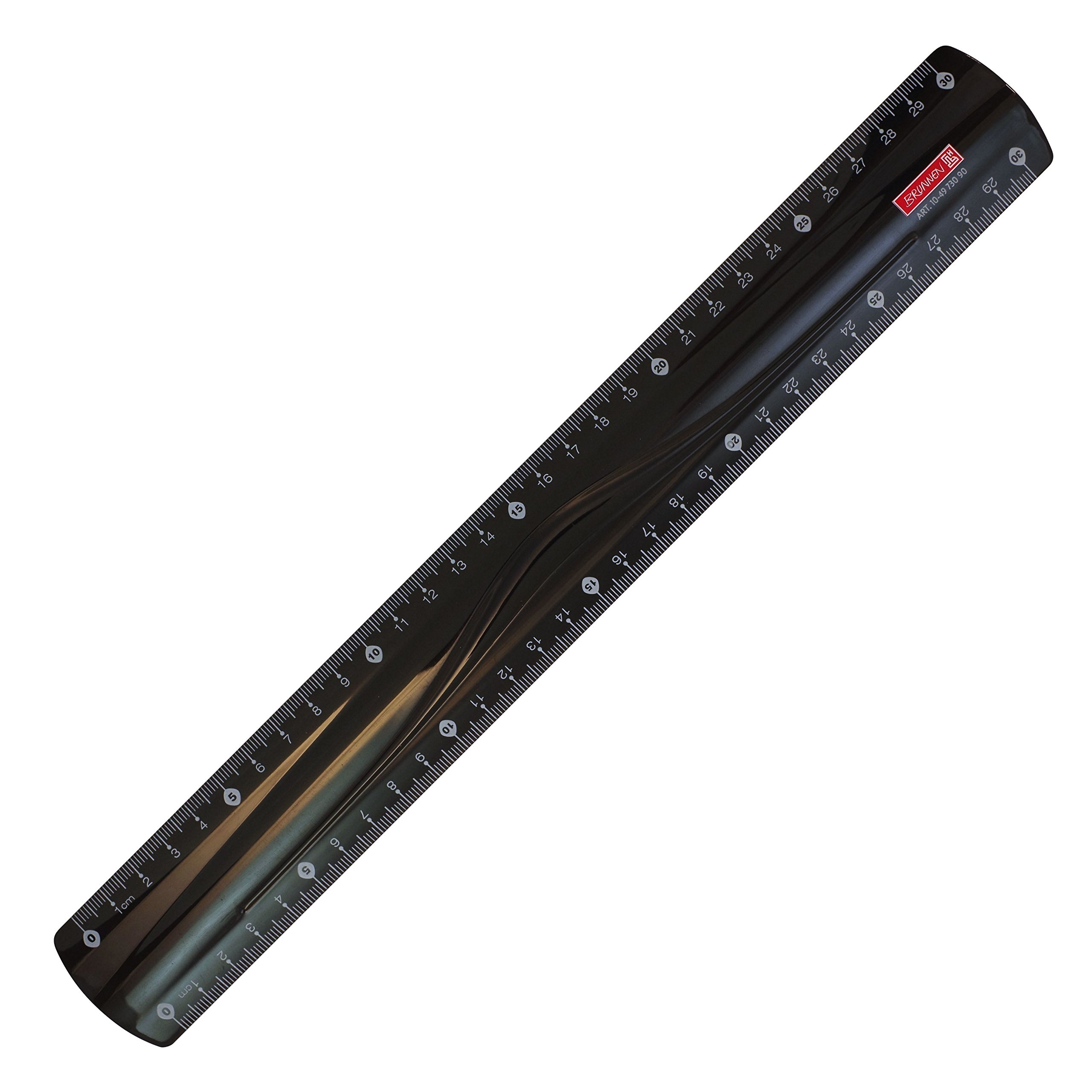 Rulers - Black Plastic Ruler - (Brunnen) - 30cm