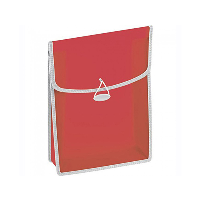 Folders - Red PVC Button Folder A4 with Elastic band - (Brunnen)