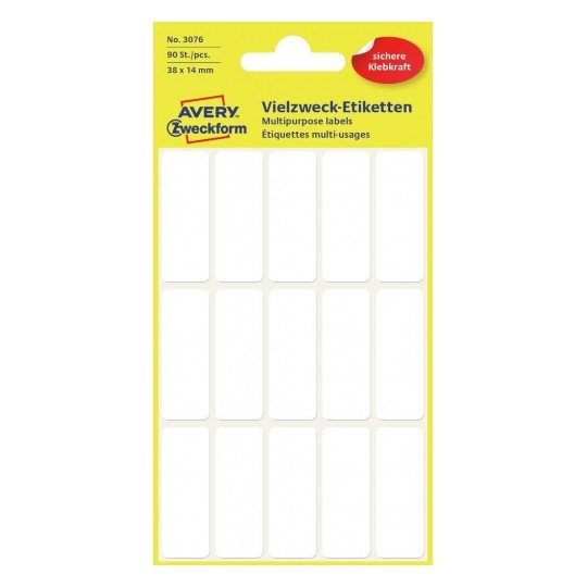 Labels - Multipurpose labels - (Avery Z-weckfrom) - 38mmX14mm 90pcs