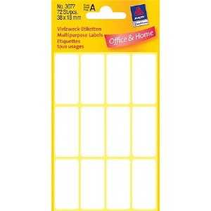 Labels - Multipurpose labels - (Avery Z-weckfrom) - 38mmX18mm 72pcs