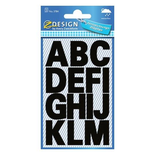 Stickers - Black numbers and letters stickers - (Z Design) - Large Letters