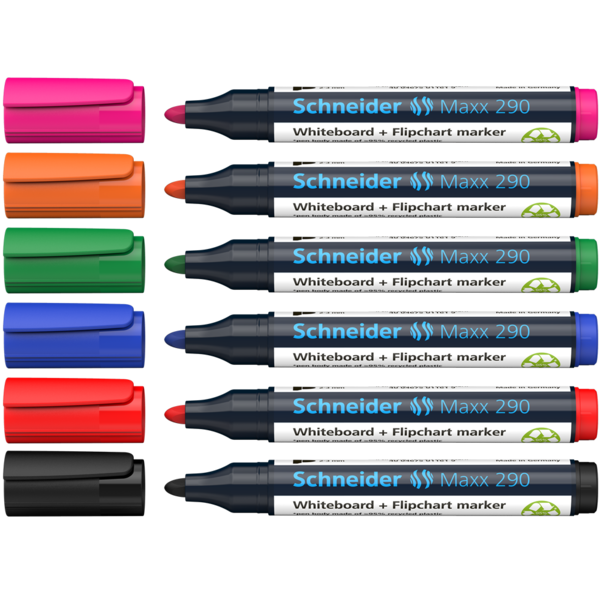 Markers - Whiteboard and Flipchart Markers Maxx 290 Packs of 6 - (Schneider)