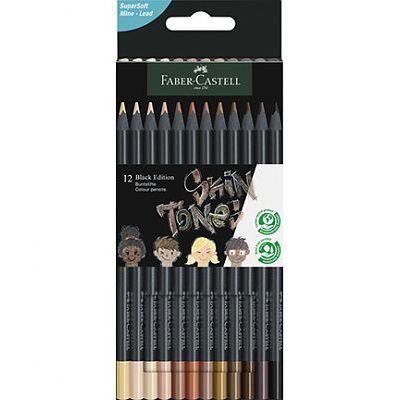 Colouring Pencils - Skin Tones Colouring Pencils Pack of 12 Black Edition - (Faber Castell)