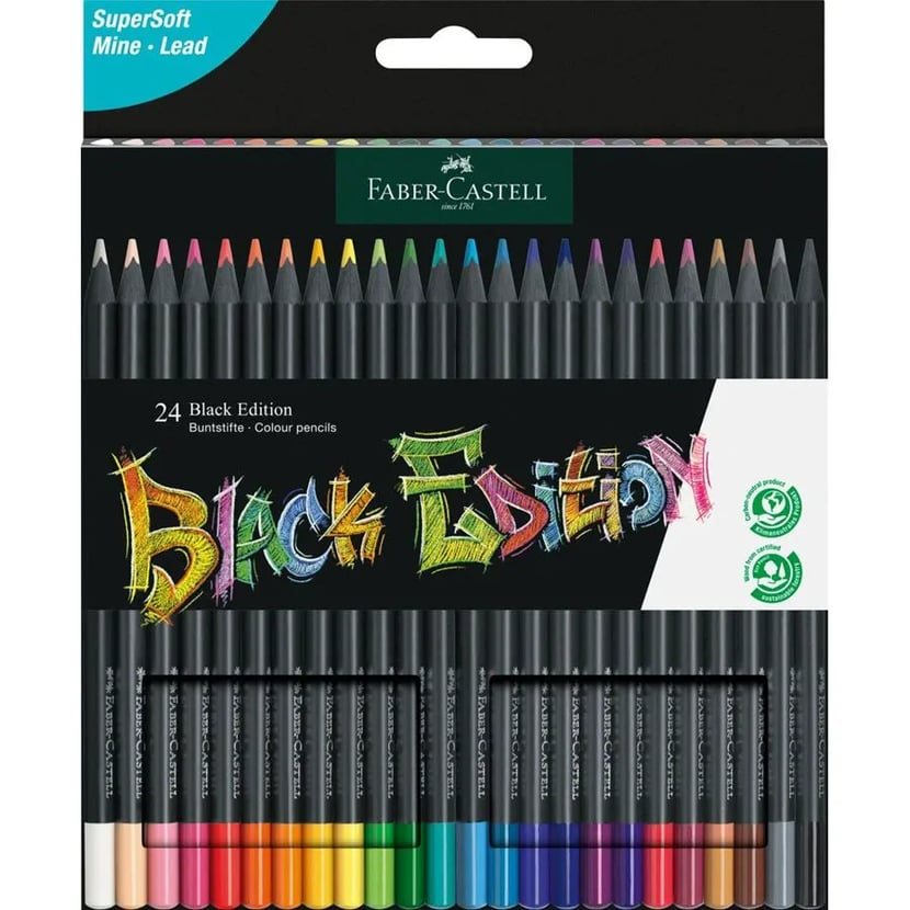 Colouring Pencils - Colouring Pencils By 24 Black Edition - (Faber Castell)
