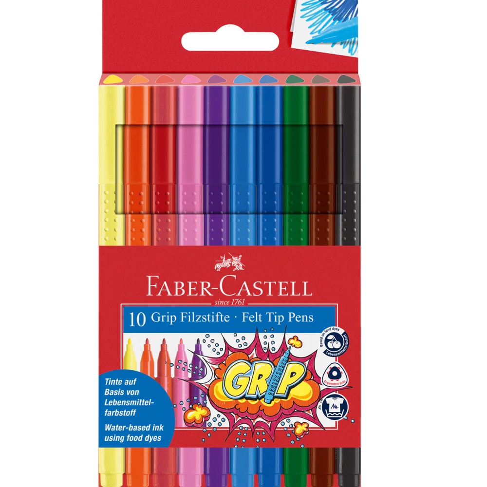 Markers - Grip Felt-Tip Pens/Gem Markers By 10 - (Faber Castell)