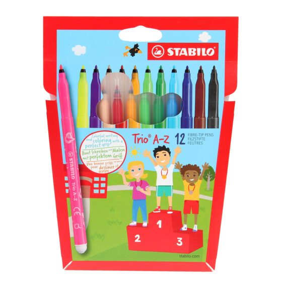 Markers - Trio A-Z Set of 12 Gem Markers/Fibre Pens - (Stabilo)