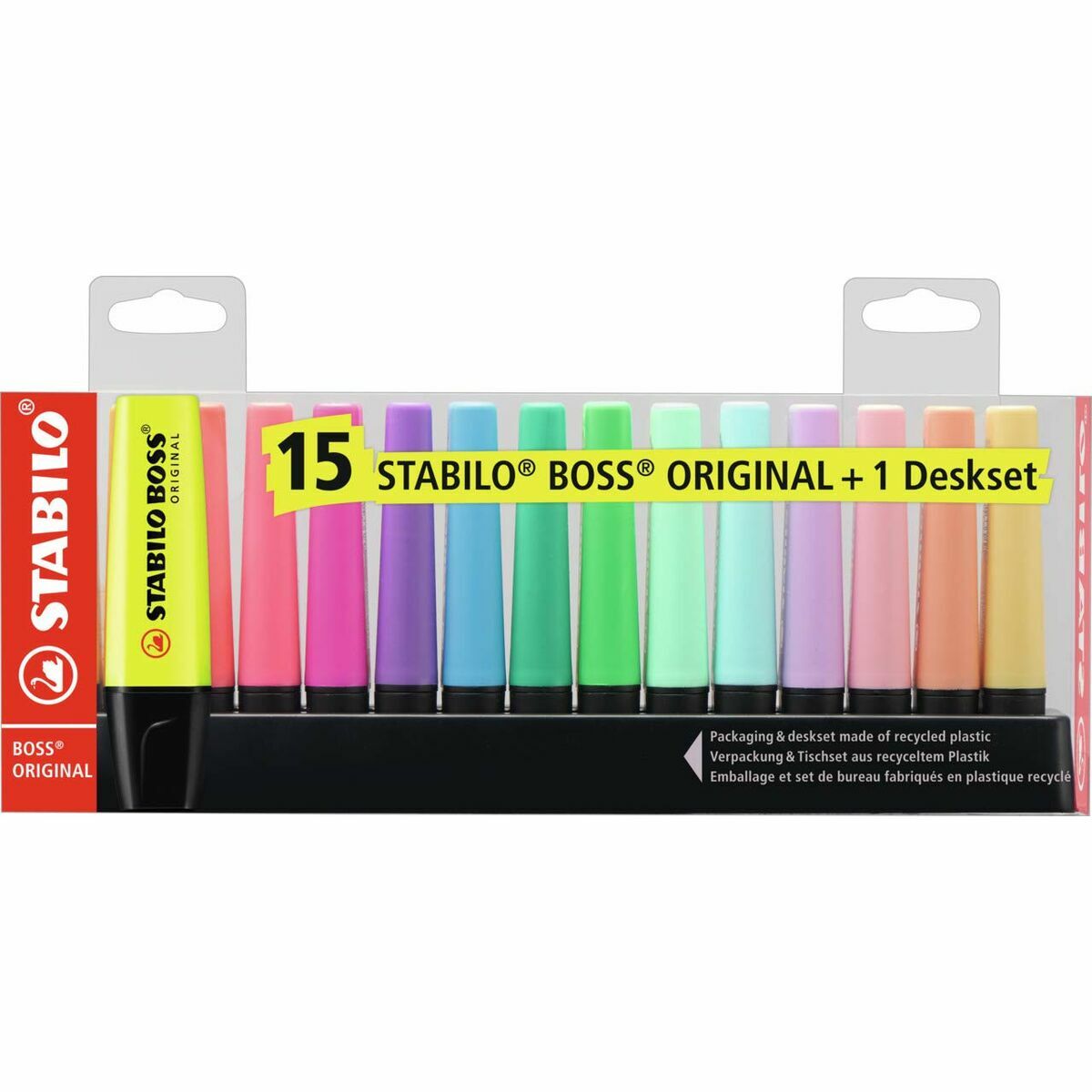Highlighters -15 Stabilo Boss Original + 1 Desk Set - (Stabilo)