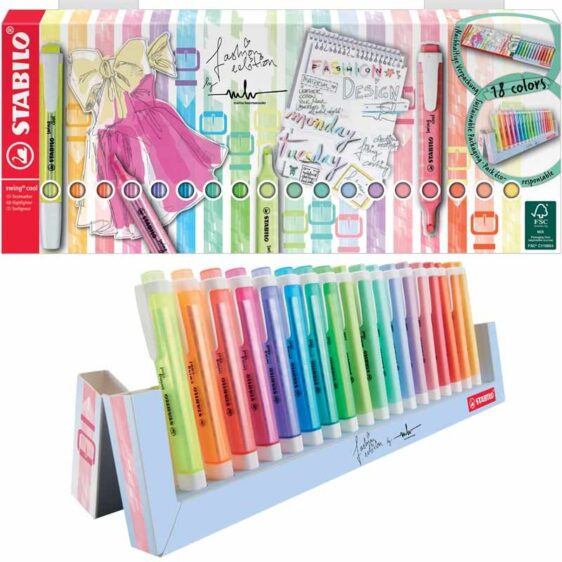 Highlighters -Swing Cool Desk Set X18 - (Stabilo)