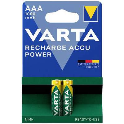 Batteries - Battery Pack (Varta) - AAA 1000mAh Recharge ACCU by 2