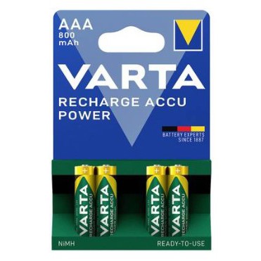 Batteries - Battery Pack (Varta) - AAA 800mAh Recharge ACCU by 4