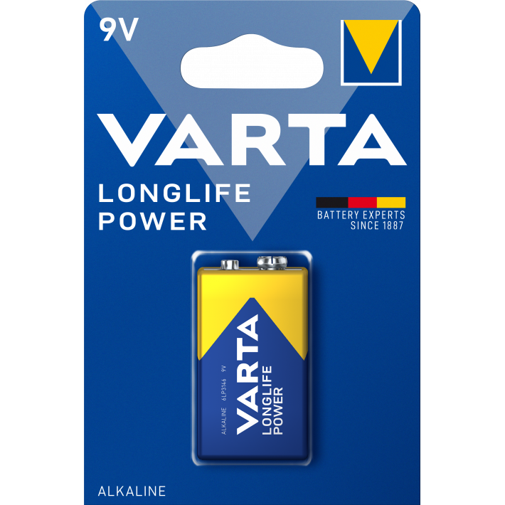 Batteries - Battery Pack (Varta) - 9V Longlife Alkaline by 1