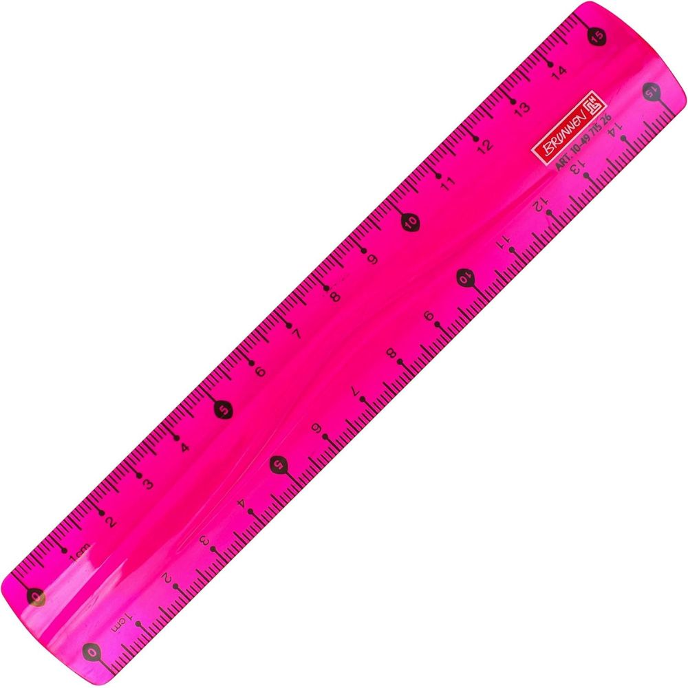 Rulers - 15cm Pink Ruler - (Brunnen)