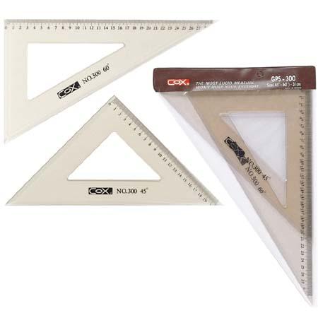 Geometry - 45 and 60 degrees set squares - (Cox) - (45+60) - 36cm