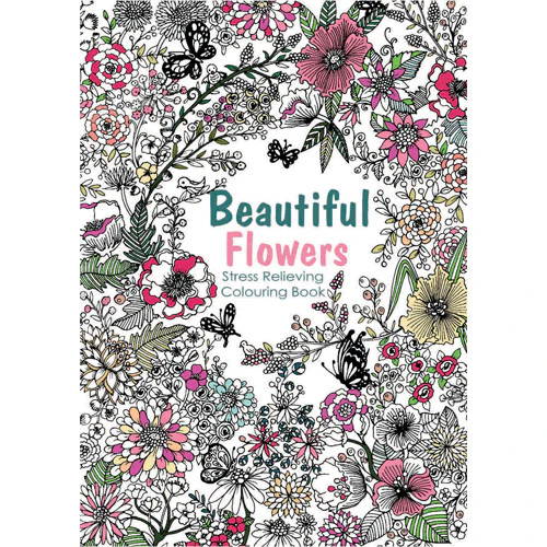 Adult Colouring Books - Stress Relieving Colouring Book - Beautiful Flowers