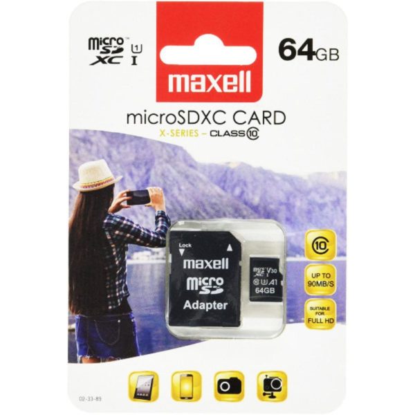 SD Cards with Adapter Included – (Maxell) - 64GB