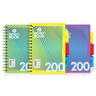 Refill Pad - A5 Wired Project Book with 3 dividers - (Silvine)