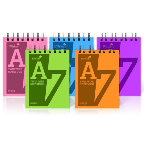 Notebooks - A7 Spiral Twin Wire Note Book - (Silvine)