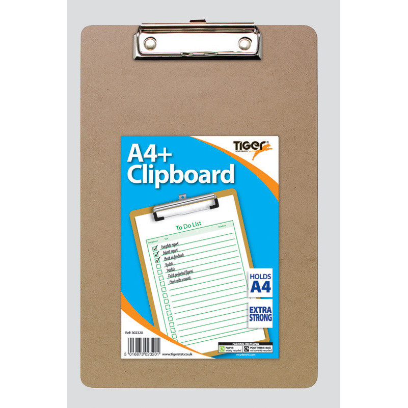 Clipboards - A4+ Masonite Clipboard - (Tiger)