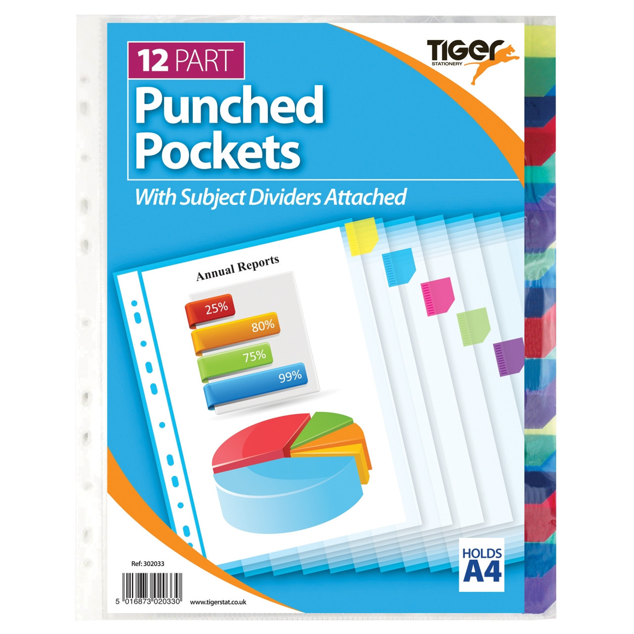 Punched Pockets A4 with Subject Dividers