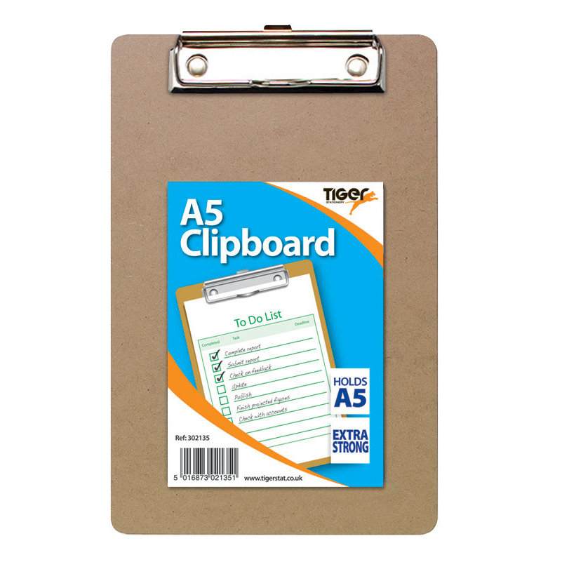 Clipboards - A5 Masonite Clipboard - (Tiger)