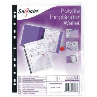 Folders - Transparent Multi punched A4 button folder - (Snopake)