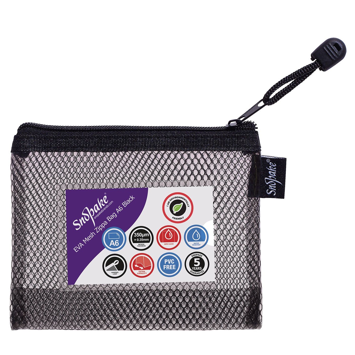 Folders - EVA Mesh Zippa Bag Black - (Snopake) - A6