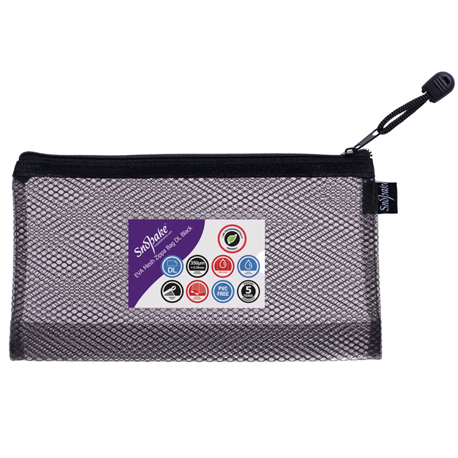 Folders - EVA Mesh Zippa Bag Black - (Snopake) - DL