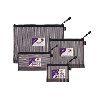 Folders - EVA Mesh Zippa Bag Black - (Snopake) - Foolscap (36 x 27.5cm)