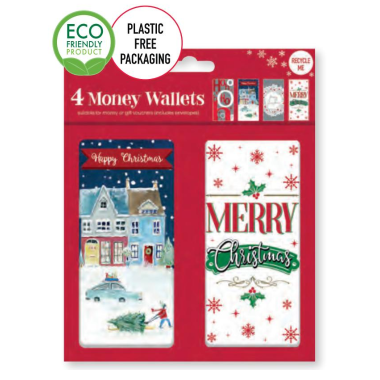 Christmas Cards - Christmas Money Wallets by 4 - Greetings Cards