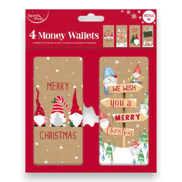 Christmas Cards - Christmas Money Wallets by 4 - Elf Cards