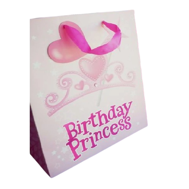 Gift Bags - Pink Happy Birthday Gift Bags - (Eurowrap) - Birthday Princess