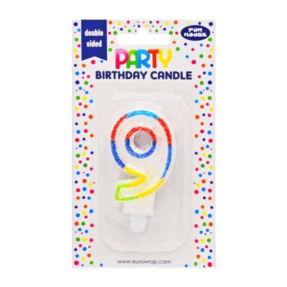 Numbered Birthday Candles - (Fun House) - 9