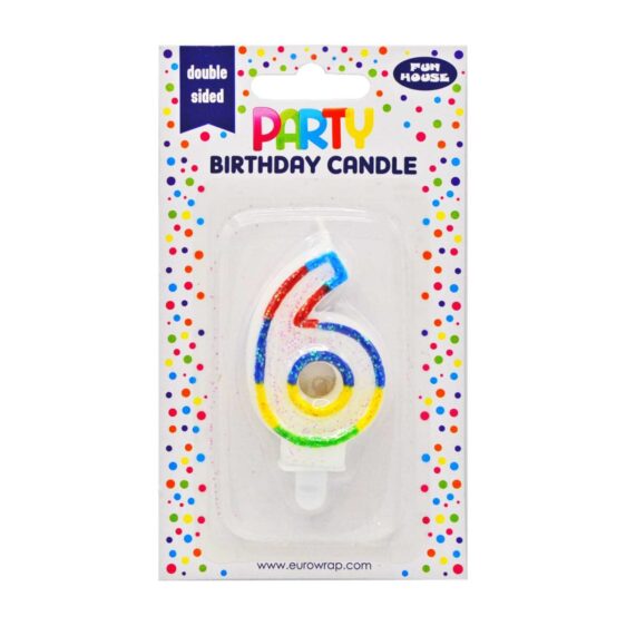 Numbered Birthday Candles - (Fun House) - 6