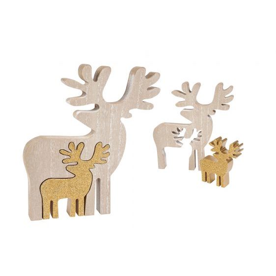 Decoration - Double Reindeer Block