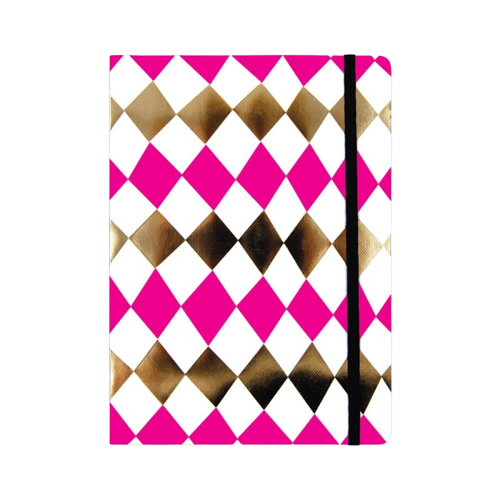 Notebooks - Diamond Patterned A5 Notebook- (Rachel Ellen)