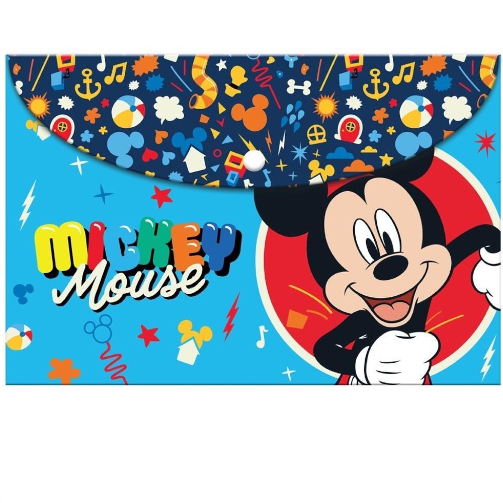 Folders - Mickey Mouse A4 Button Folder - (Must)