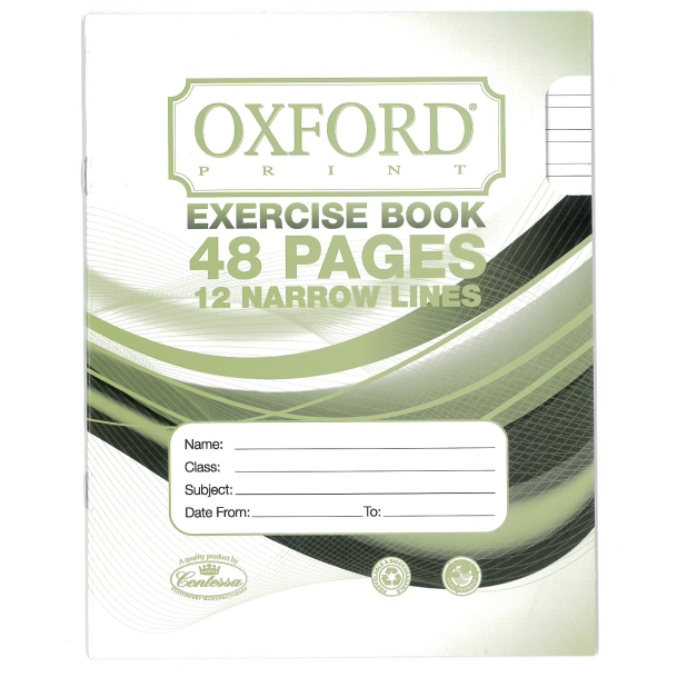 Exercise Books - Narrow Lines Exercise Book - (Oxford) - 48 Pages (12 lines)