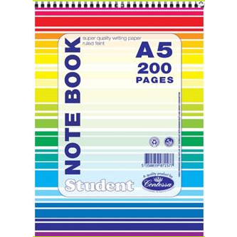 Notebooks - A5/A6/A7 Wire Bound Notebook - (Contessa) - A5 Top Bound