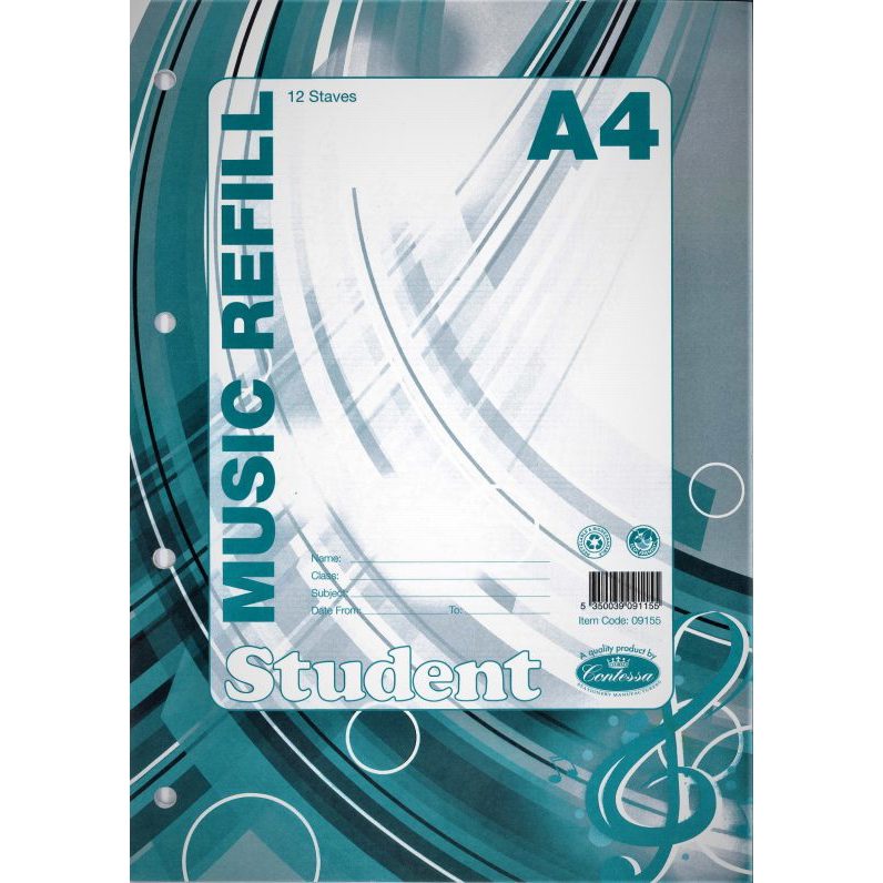 Music Books - Music Refill Pad A4 - (Contessa)