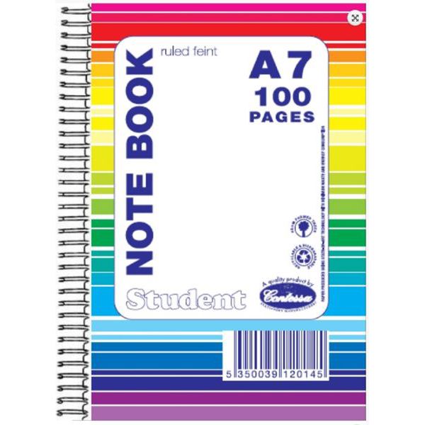Notebooks - A5/A6/A7 Wire Bound Notebook - (Contessa) - A7 Side Bound