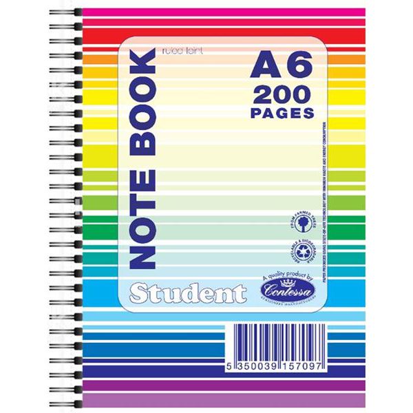 Notebooks - A5/A6/A7 Wire Bound Notebook - (Contessa) - A6 Side Bound