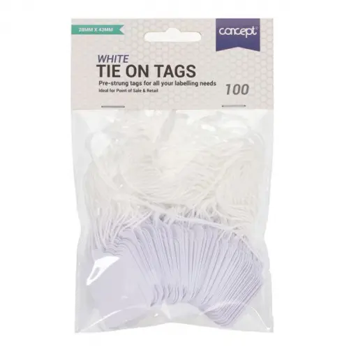 White Tie-on Tags