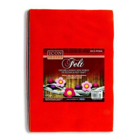 Felt Sheets - Pack of 10 A4 Felt Sheets - (Icon Craft)