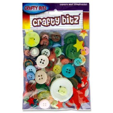 Crafts - Buttons Plastic - (Crazy Bitz)