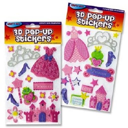 Stickers - 3D Foam Princess Stickers - (Crafty Bitz)
